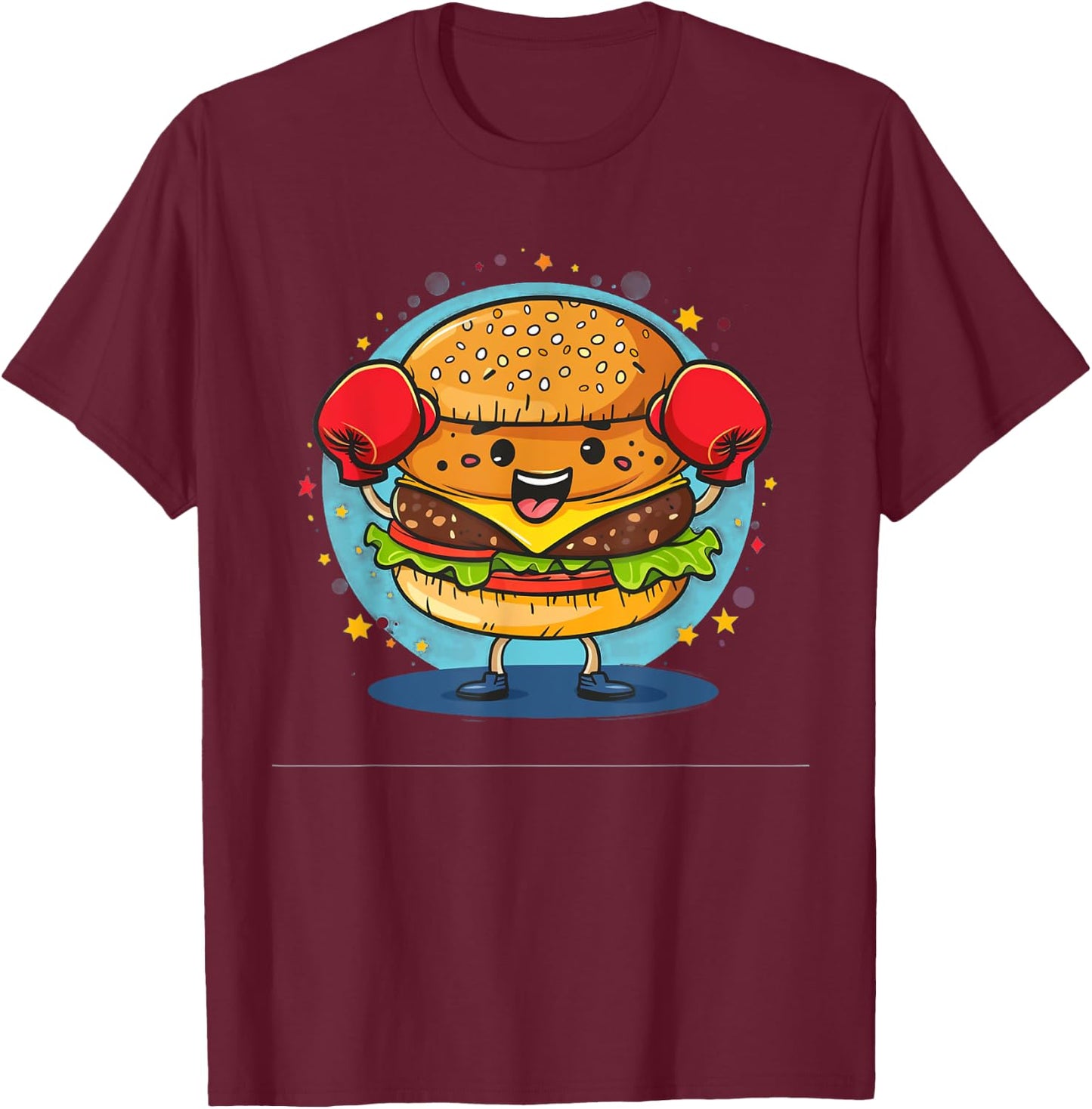 Smash Burger Costume with funny boxing Gloves Costume T-Shirt - T-Shirt | Maroon