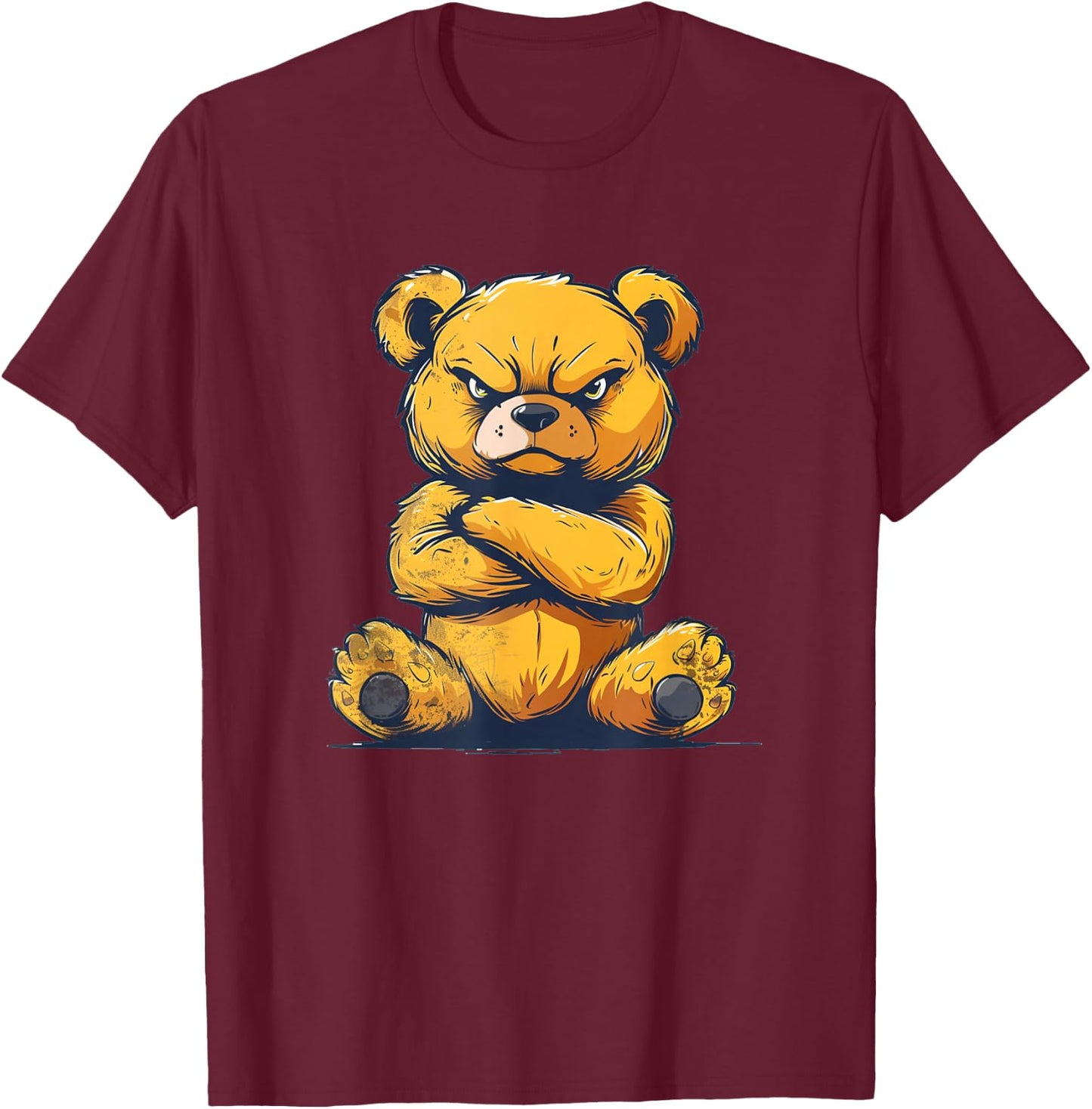 Furious Teddy Bear with crossed Arms Costume T-Shirt - T-Shirt | Maroon