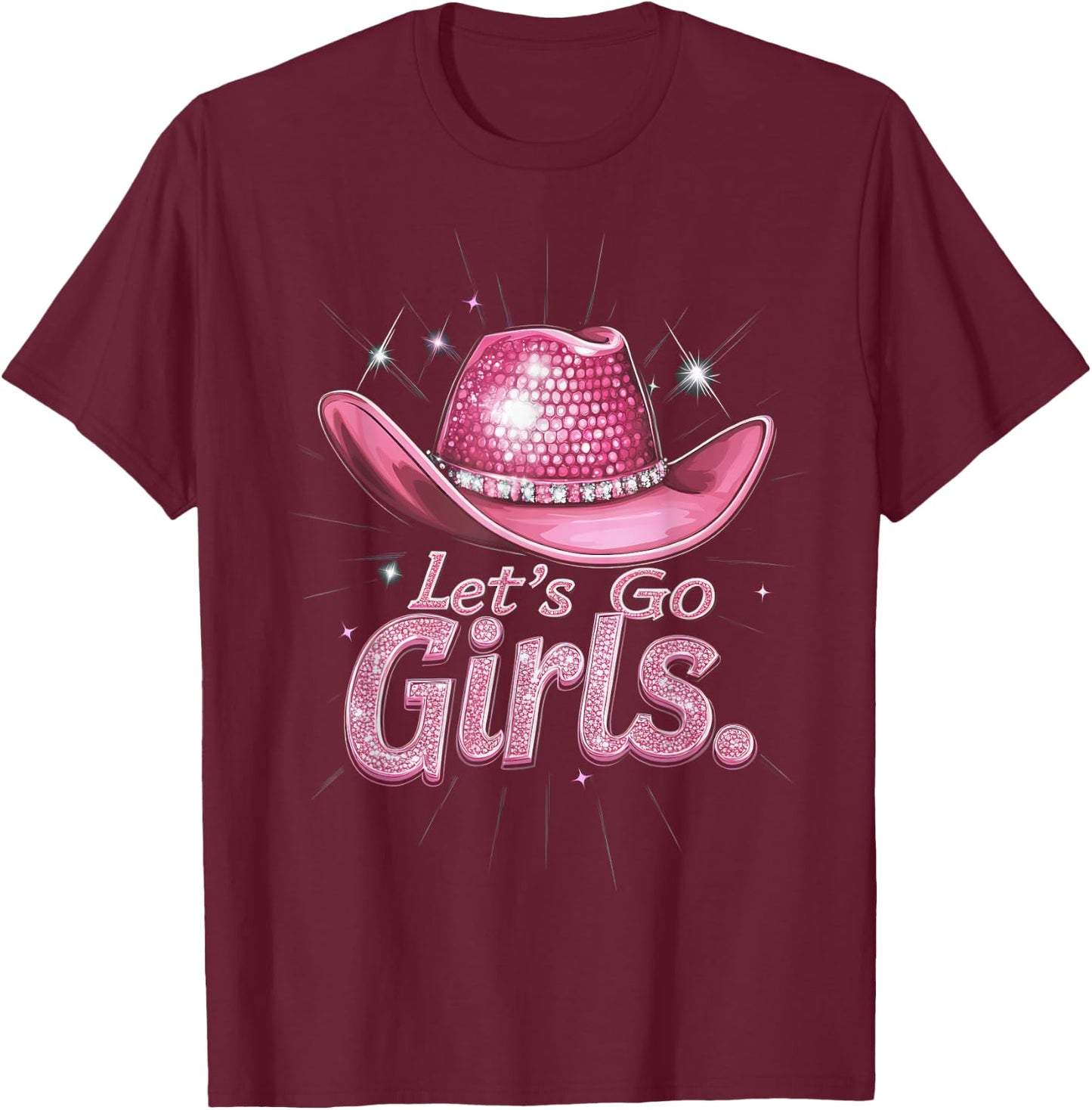 The Rodeo Cowgirl Fan Co. Western Cowgirl Rodeo Disco Retro Bachelorette Party T-Shirt - T-Shirt | Maroon