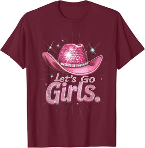 The Rodeo Cowgirl Fan Co. Western Cowgirl Rodeo Disco Retro Bachelorette Party T-Shirt - T-Shirt | Maroon