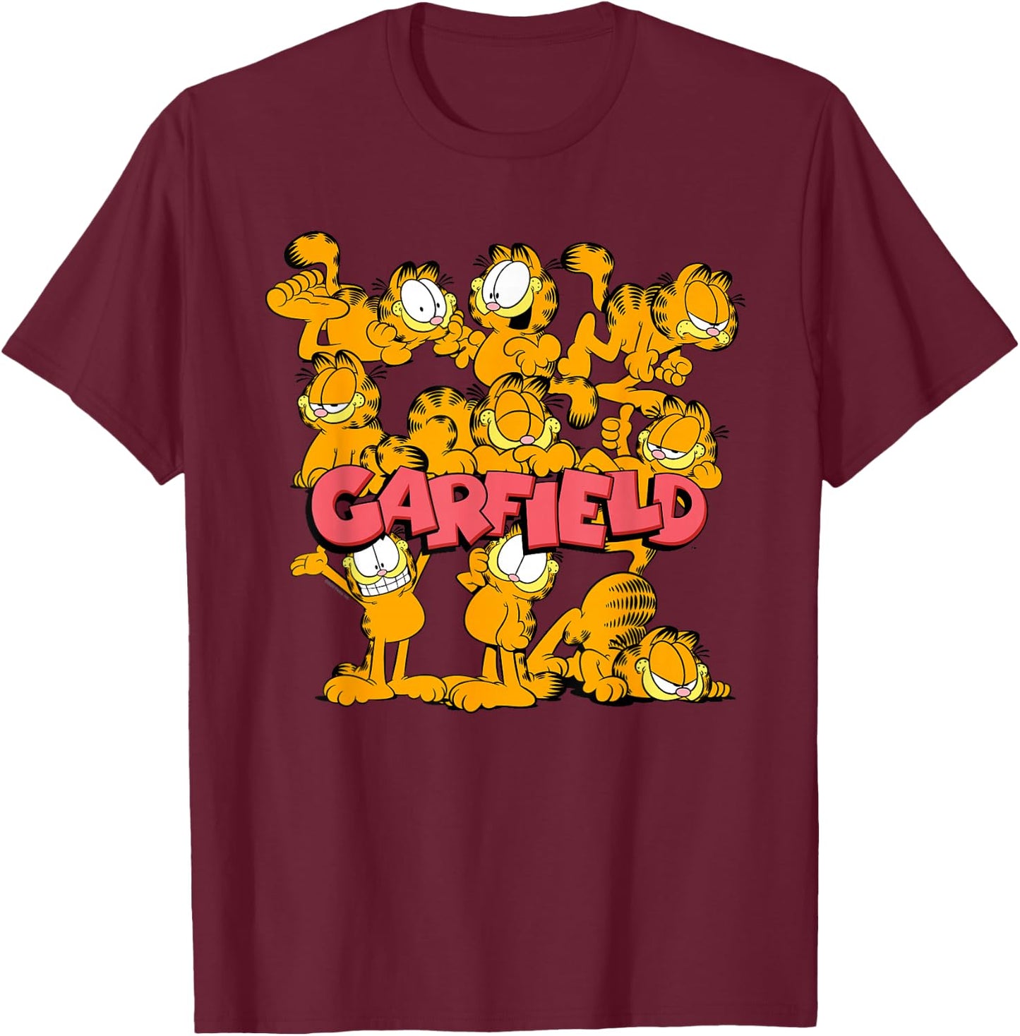 Garfield Multiple Poses T-Shirt - T-Shirt | Maroon
