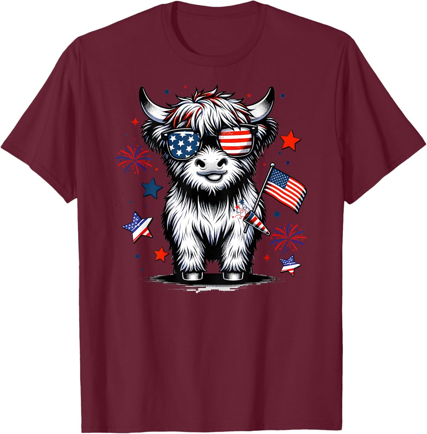 4th July Heifer T-Shirt - T-Shirt | Maroon