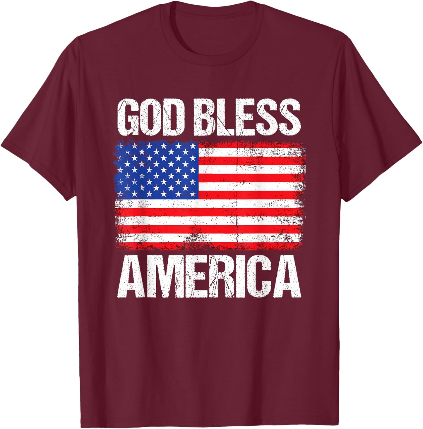 God Bless America Patriotic Happy 4th of July , Women T-Shirt - T-Shirt | Maroon