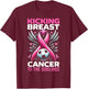 Soccer Breast Cancer Awareness Month Pink Ribbon T-Shirt - T-Shirt | Maroon