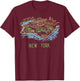 Ellis Island New York T-Shirt - T-Shirt | Maroon