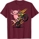 Axolotl Shirt Axolotl Bicycle Riding Cycling Funny Cyclist T-Shirt - T-Shirt | Maroon