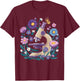 Microscope Flower Butterfly Biology Science Teacher Student T-Shirt - T-Shirt | Maroon