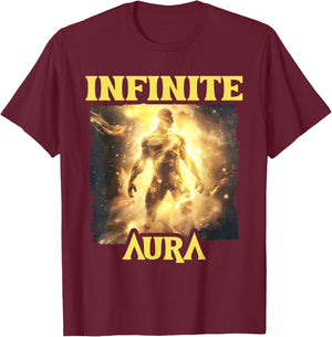Infinite Aura Points Max Level Meme Funny Aura T-Shirt - T-Shirt | Maroon