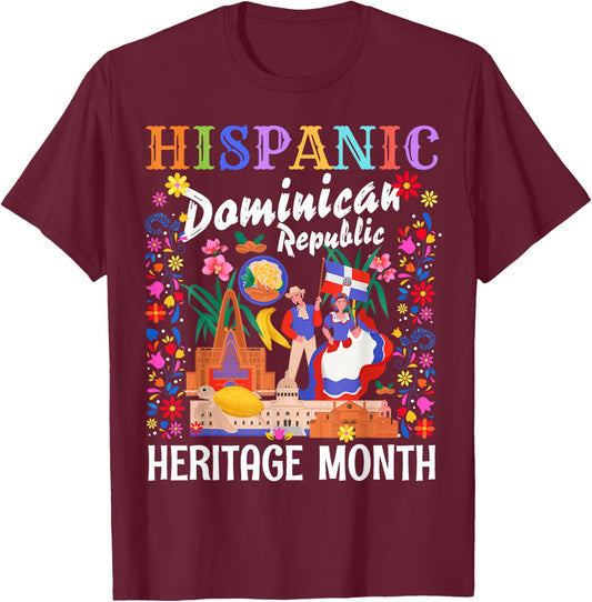 Dominican Republic Flag Idea Kids Latin Heritage Dominican T-Shirt - T-Shirt | Maroon