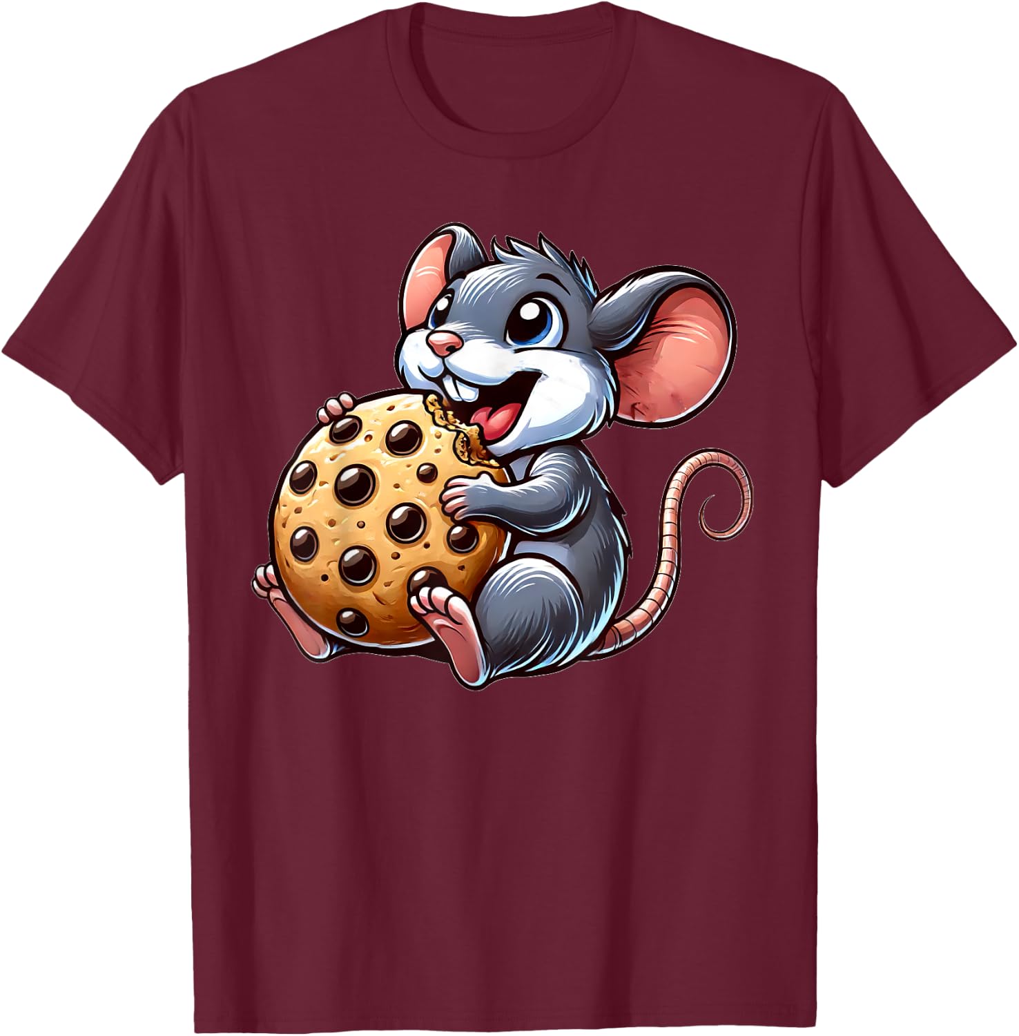 Cute Mouse Cookie Rat T-Shirt - T-Shirt | Maroon