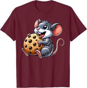 Cute Mouse Cookie Rat T-Shirt - T-Shirt | Maroon