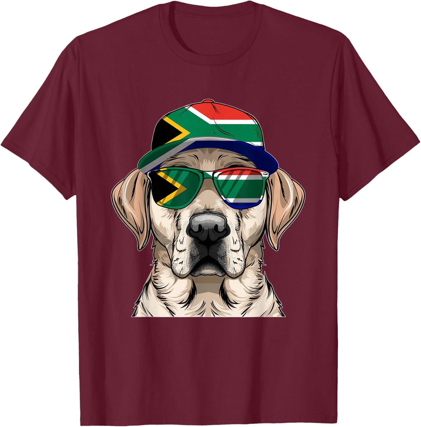 South African Flag Dog Owner Souvenirs Products South Africa T-Shirt - T-Shirt | Maroon