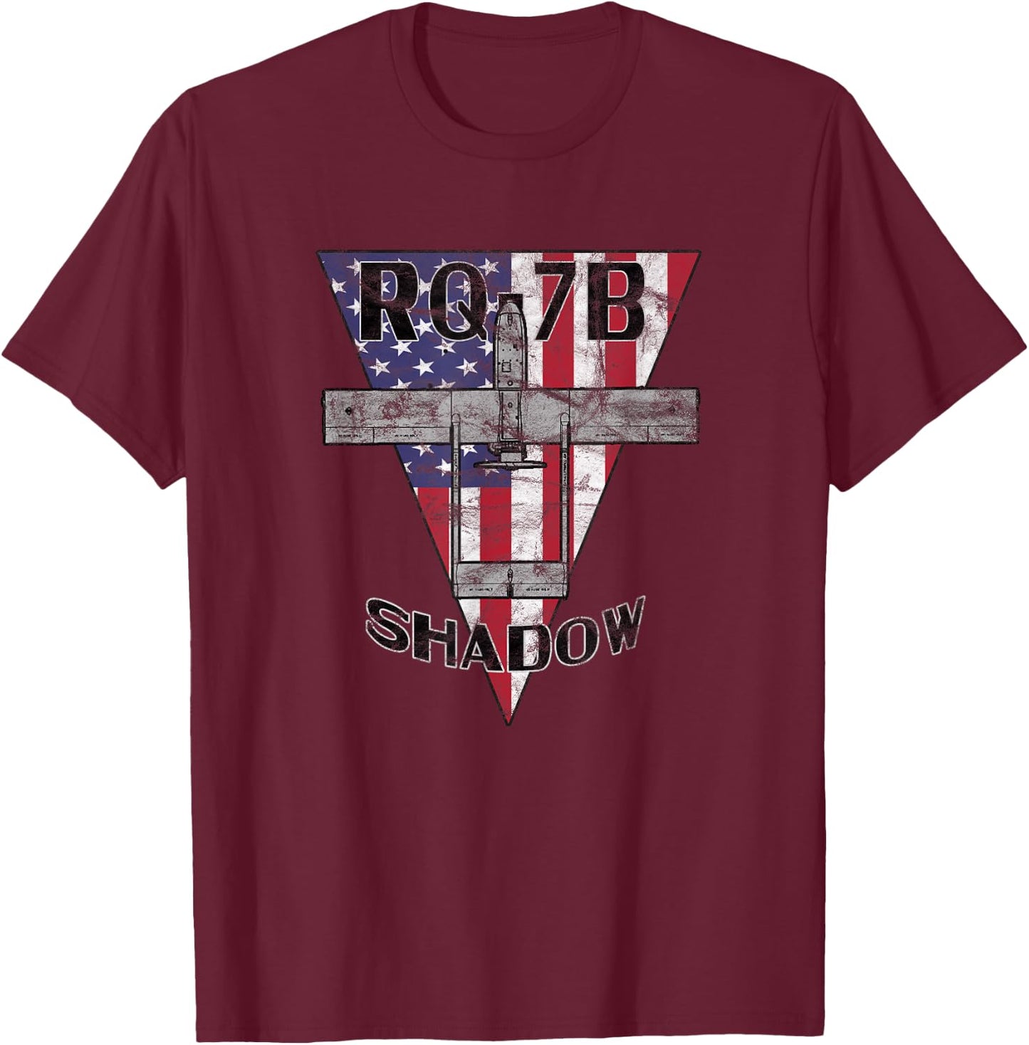 RQ-7B Shadow UAV Drone RPV Pilot Patriotic Vintage T-Shirt - T-Shirt | Maroon
