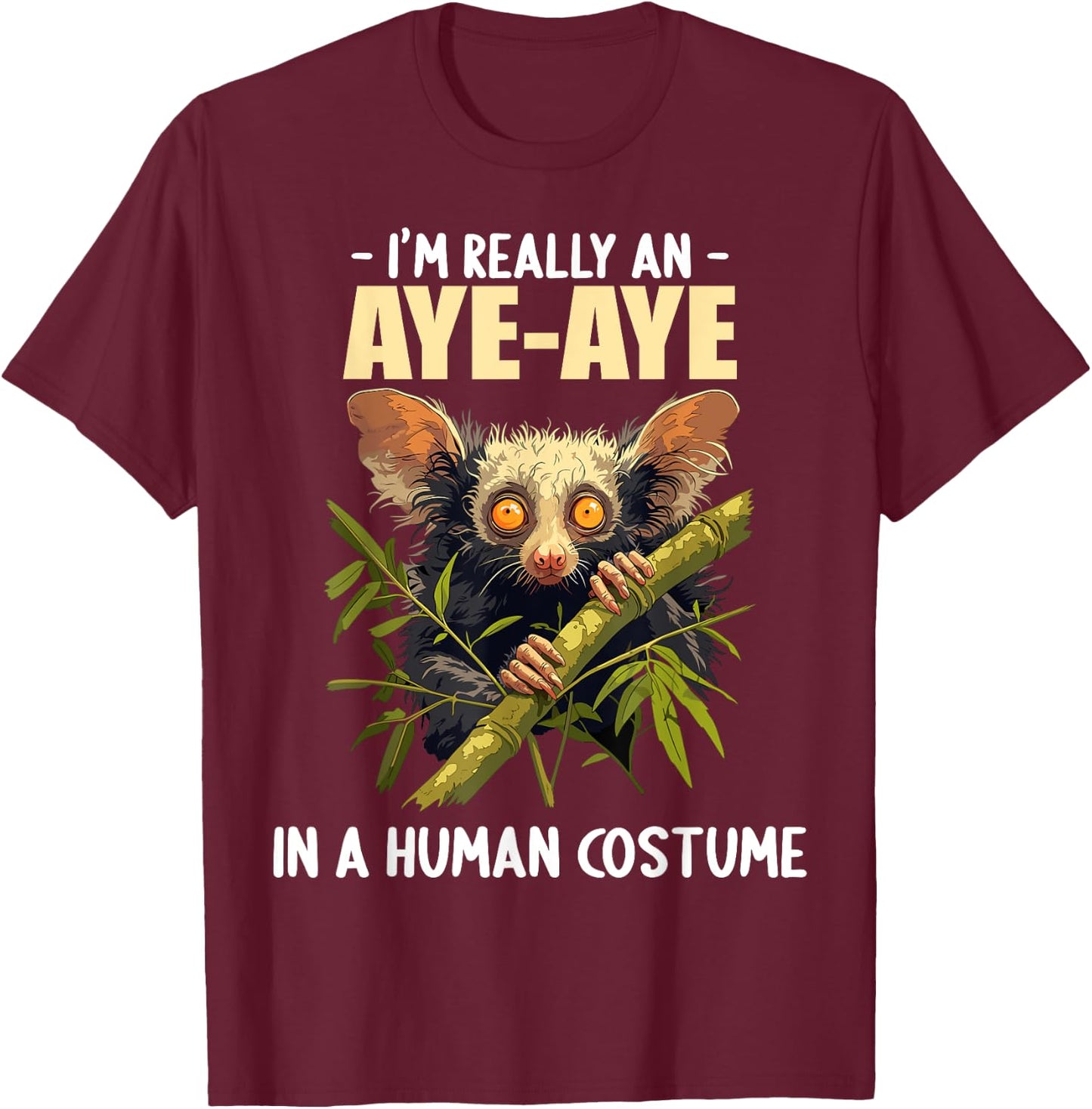 Aye-Ayes Lovers Aye-Aye T-Shirt - T-Shirt | Maroon