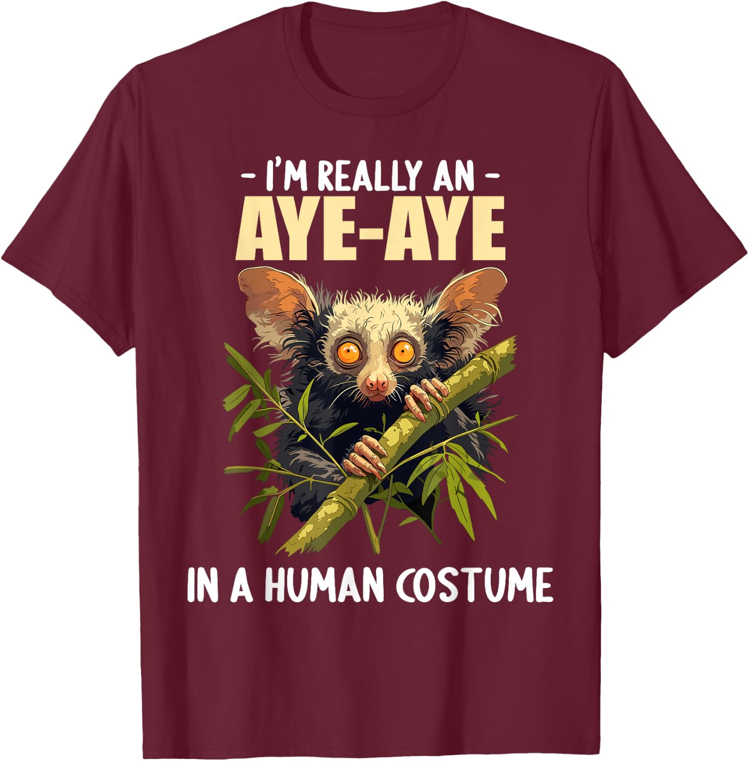 Aye-Ayes Lovers Aye-Aye T-Shirt - T-Shirt | Maroon