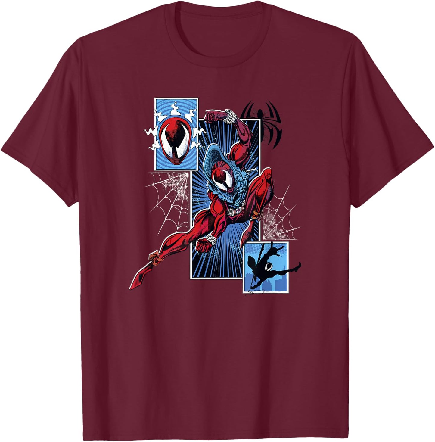 Marvel Spider-Man Across The Spider-Verse Part 1 Ben Panel T-Shirt - T-Shirt | Maroon