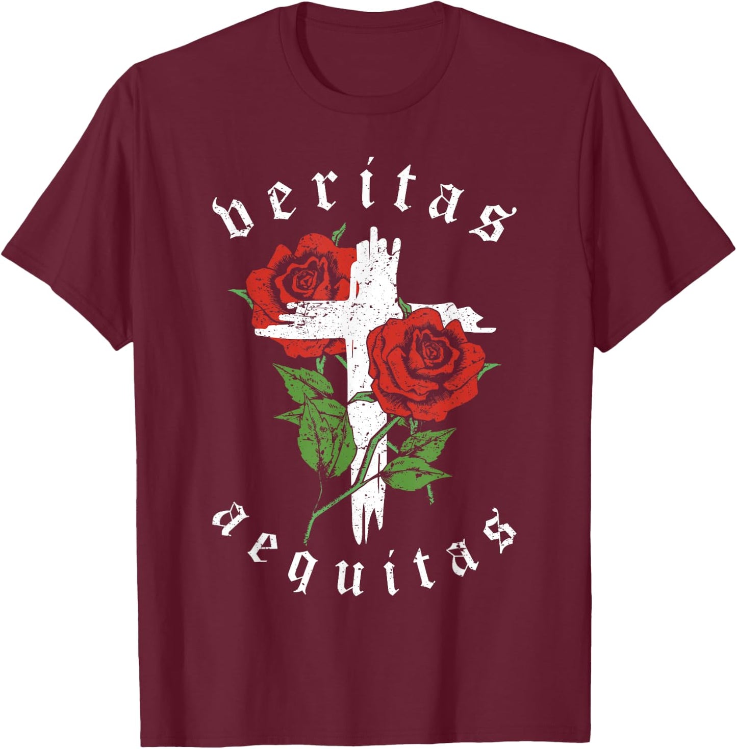 Veritas Aequitas Truth and Justice Ash Wednesday T-Shirt - T-Shirt | Maroon