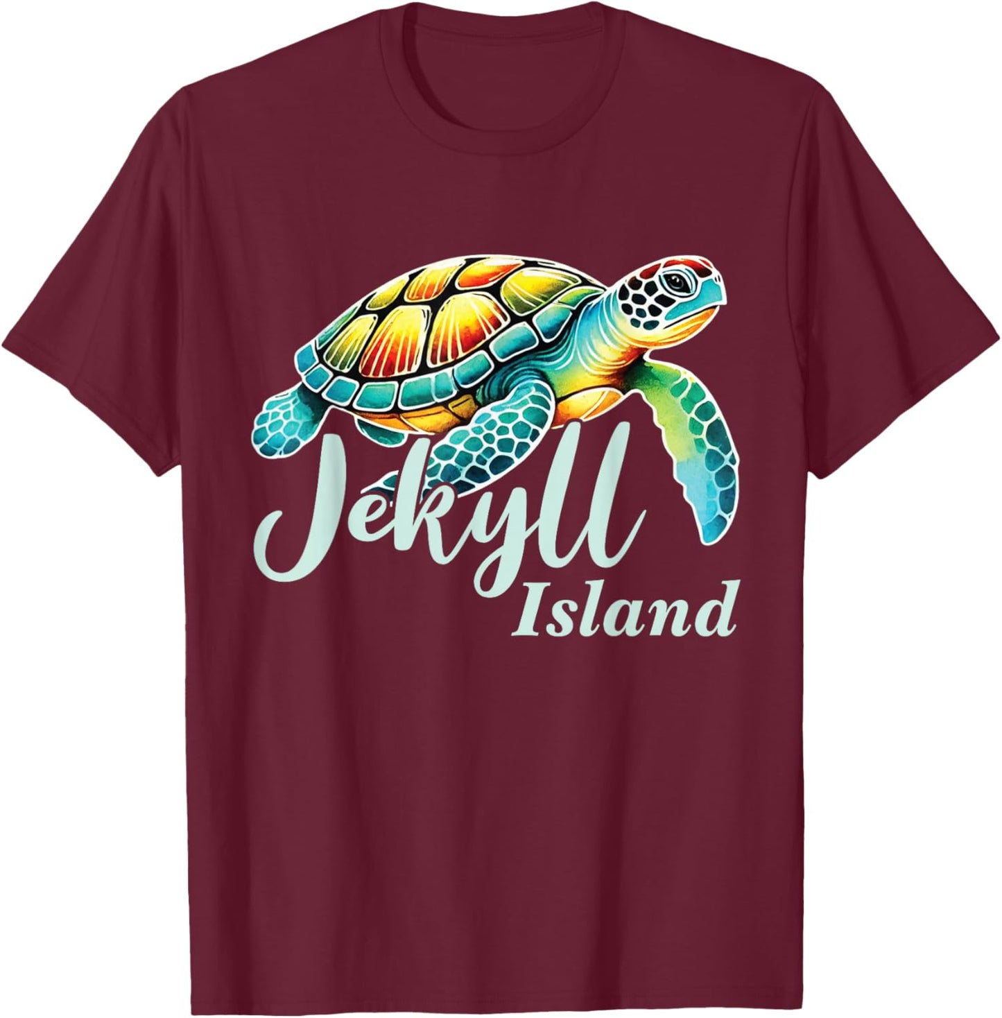 Jekyll Island Sea Turtle, Jekyll Island T-Shirt - T-Shirt | Maroon