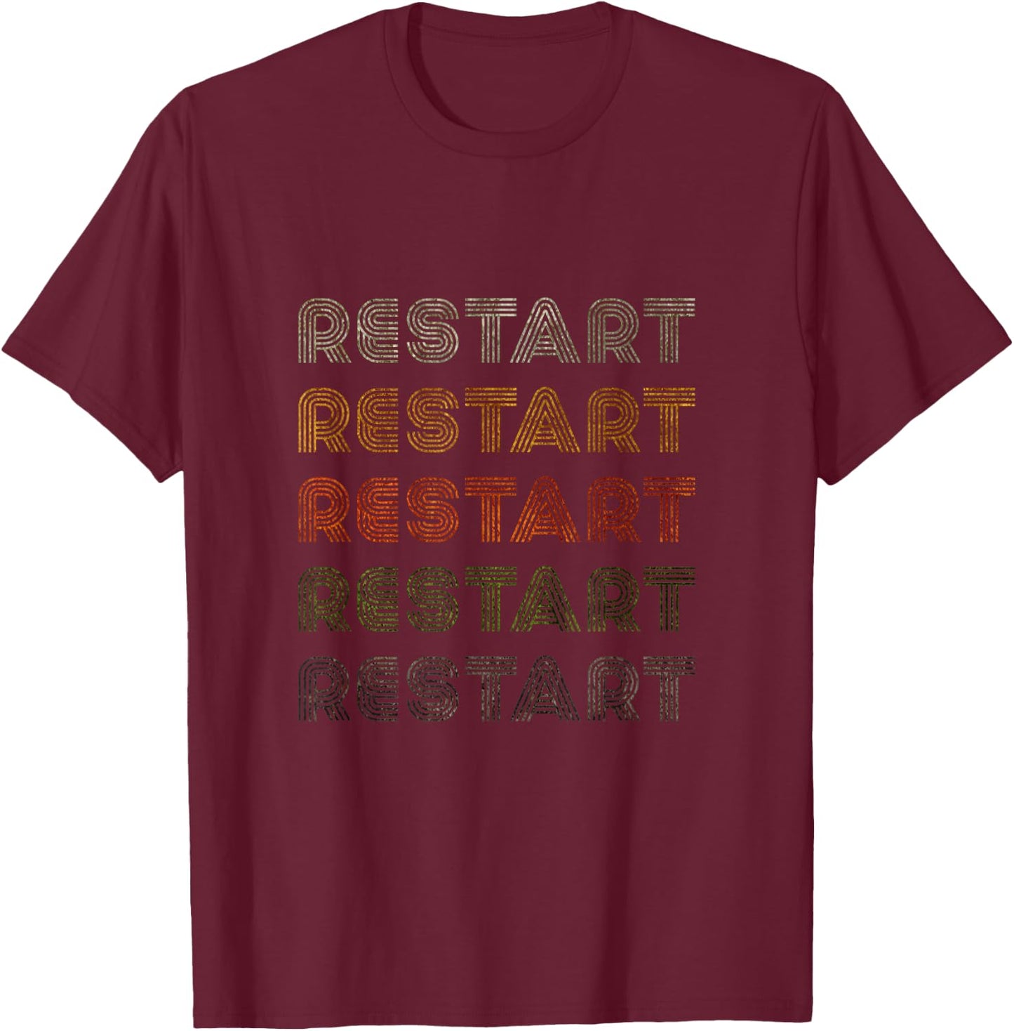Love Heart Restart Grunge Vintage Style Black Restart T-Shirt - T-Shirt | Maroon