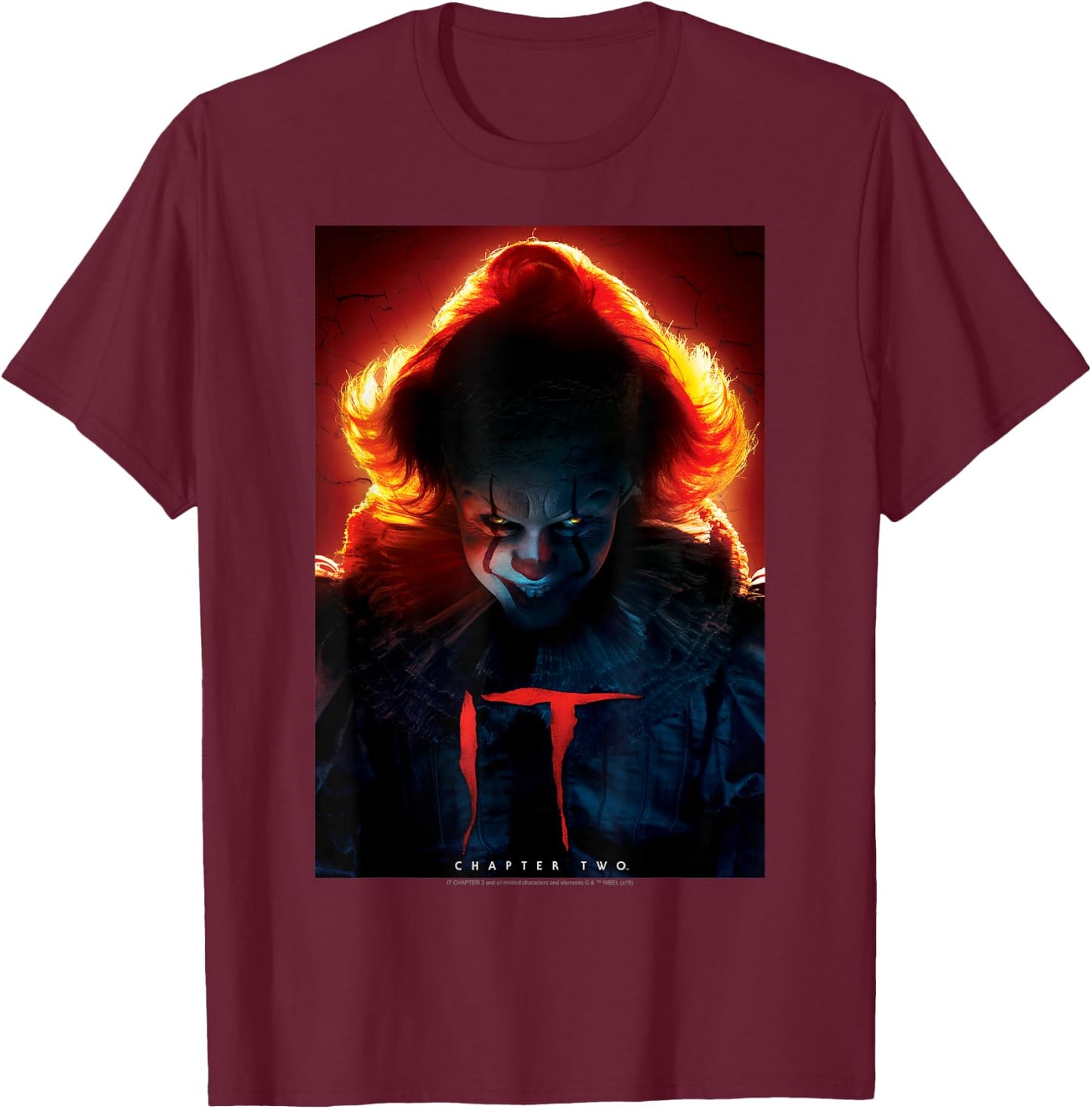 IT: Chapter Two Pennywise Glow Poster T-Shirt - T-Shirt | Maroon