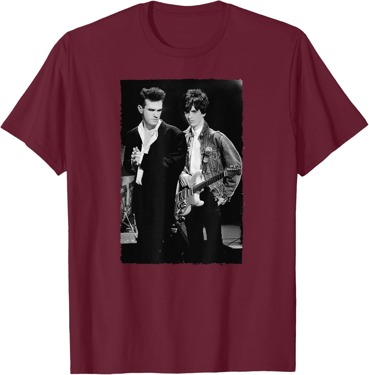 The Smiths Morrissey And Johnny Marr Live By Stephen Wright T-Shirt - T-Shirt | Maroon