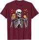 Electrician Job Horror Skeleton Halloween Team Costume T-Shirt - T-Shirt | Maroon
