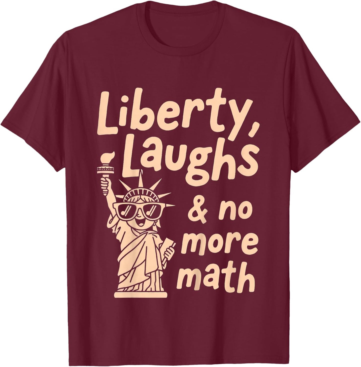 Kids Funny Statue of Liberty - Last Day of School - End of School T-Shirt - T-Shirt | Maroon