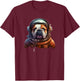 Funny Bulldog Dog Astronaut In the Space T-Shirt - T-Shirt | Maroon