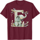 E Initial Monogram Alphabet Letter Animal Kid Boho Elephant T-Shirt - T-Shirt | Maroon