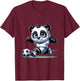 Cute Soccer Player Panda T-Shirt - T-Shirt | Maroon