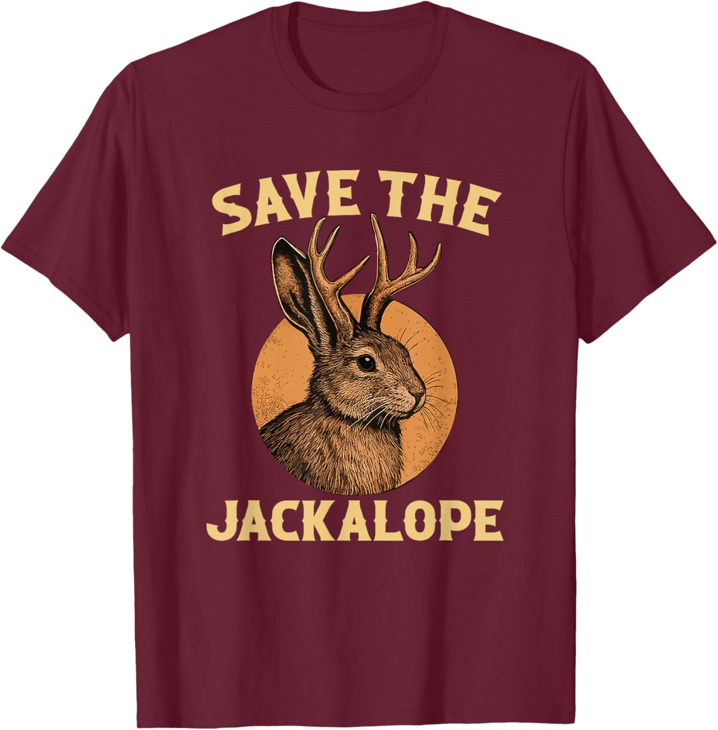 Save The Jackalope, Vintage Retro Camping Lover Jackalope T-Shirt - T-Shirt | Maroon