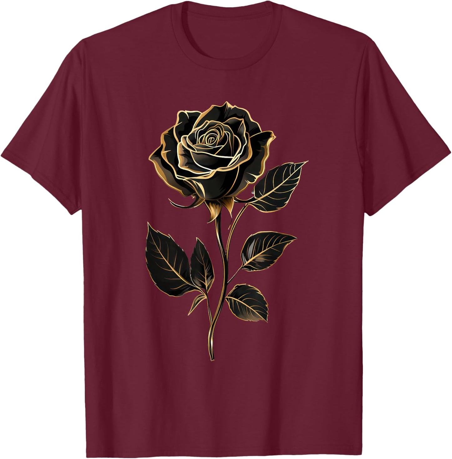 Black Rose Graphic T-Shirt - T-Shirt | Maroon