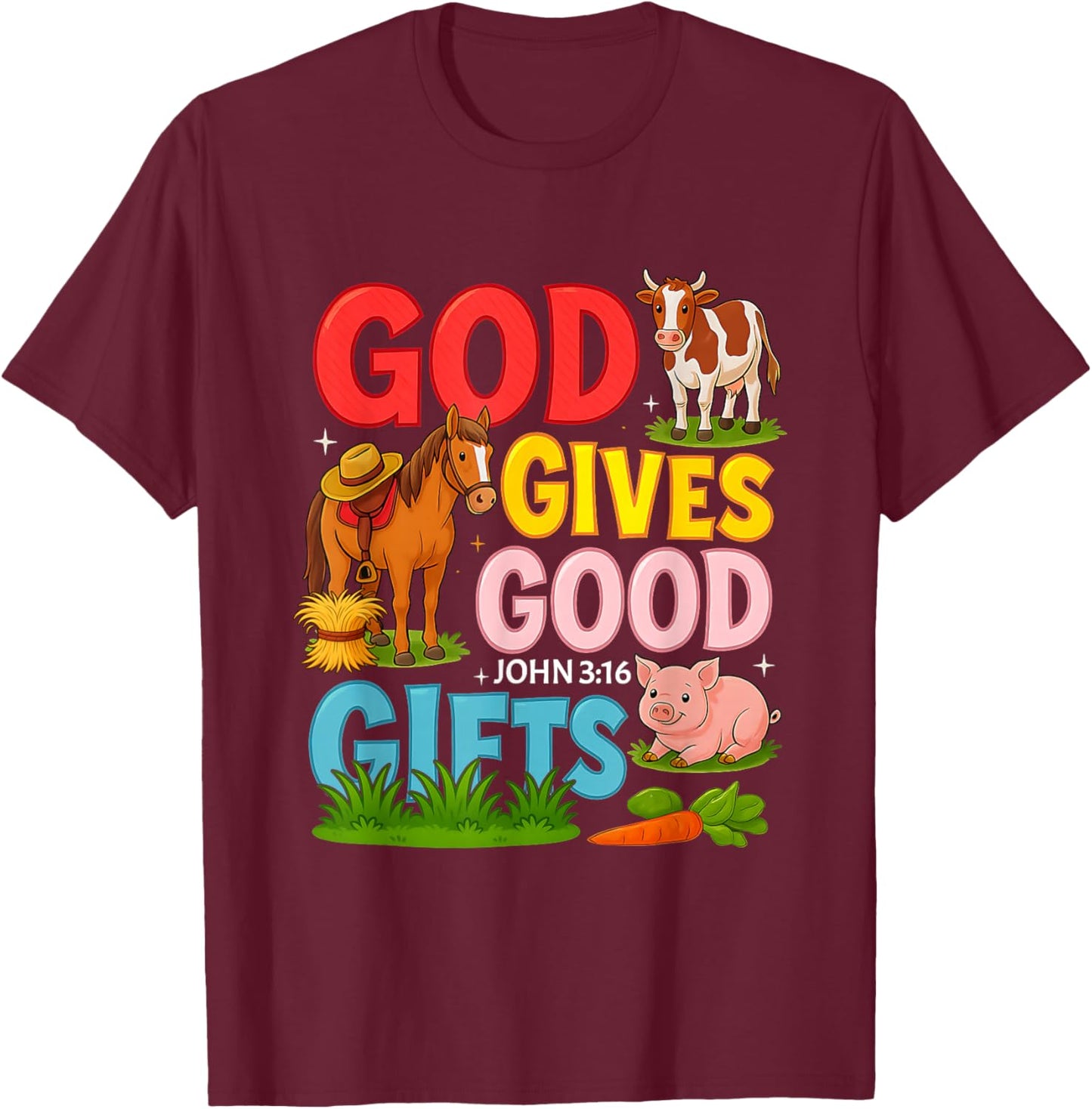 Vacation Bible School Yee Haw VBS 2026 Animal Farm T-Shirt - T-Shirt | Maroon