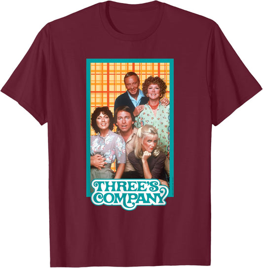 Three's Company Roommates & The Ropers Classic 80s T-Shirt - T-Shirt | Maroon