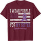 I Wear Purple For My Sister GIST Awareness American Flag Kids Men T-Shirt - T-Shirt | Maroon