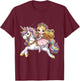 Princess Riding A Unicorn Boys Girls Men Women Kids Adults T-Shirt - T-Shirt | Maroon