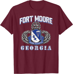 American Marauder:Fort Moore 507th Airborne T-Shirt - T-Shirt | Maroon