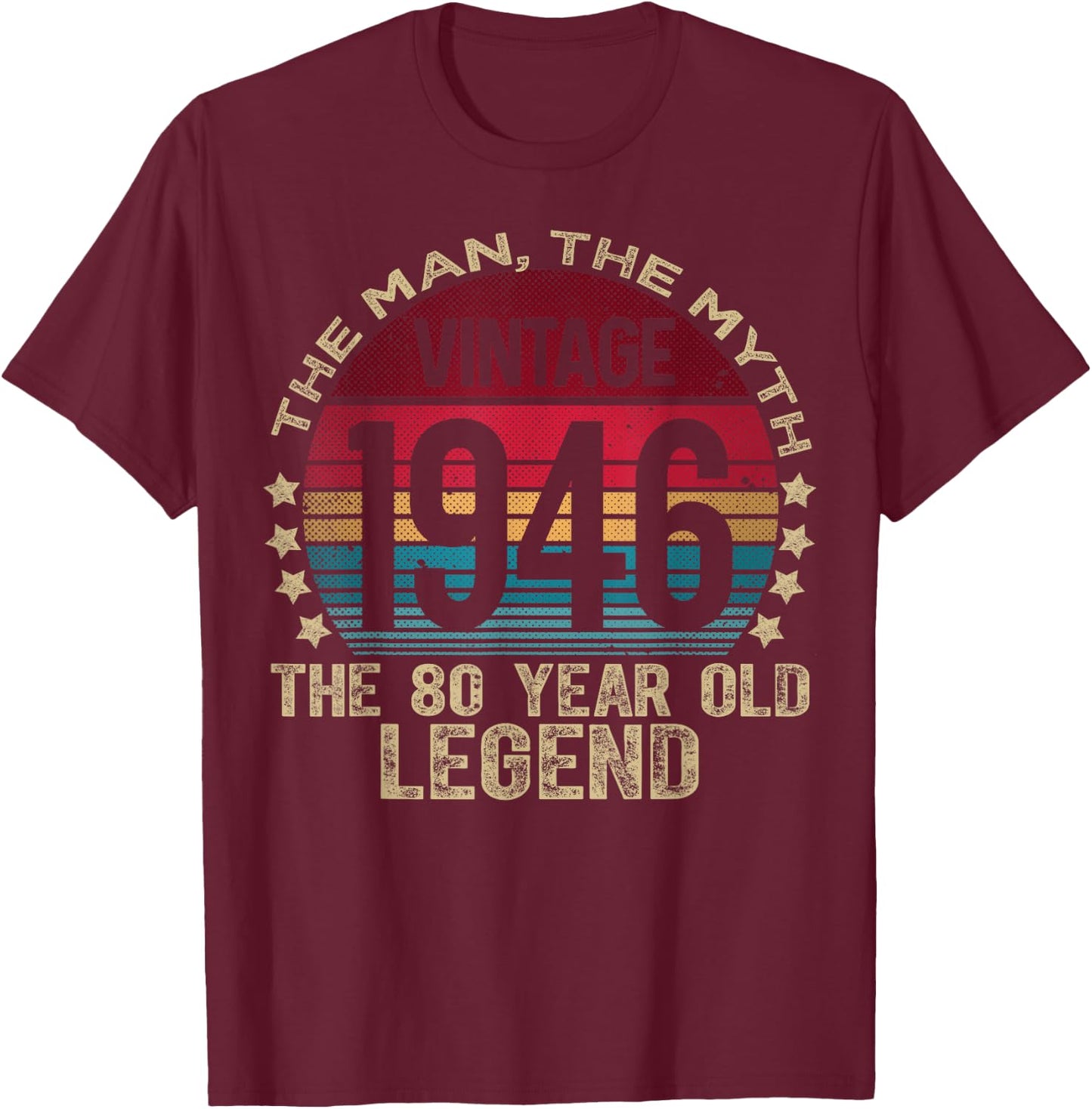80 Year Old Gifts Vintage 1946 Limited Edition 80th Birthday T-Shirt - T-Shirt | Maroon