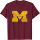 Kids University of Michigan Wolverines U of M Distressed Primary T-Shirt - T-Shirt | Maroon