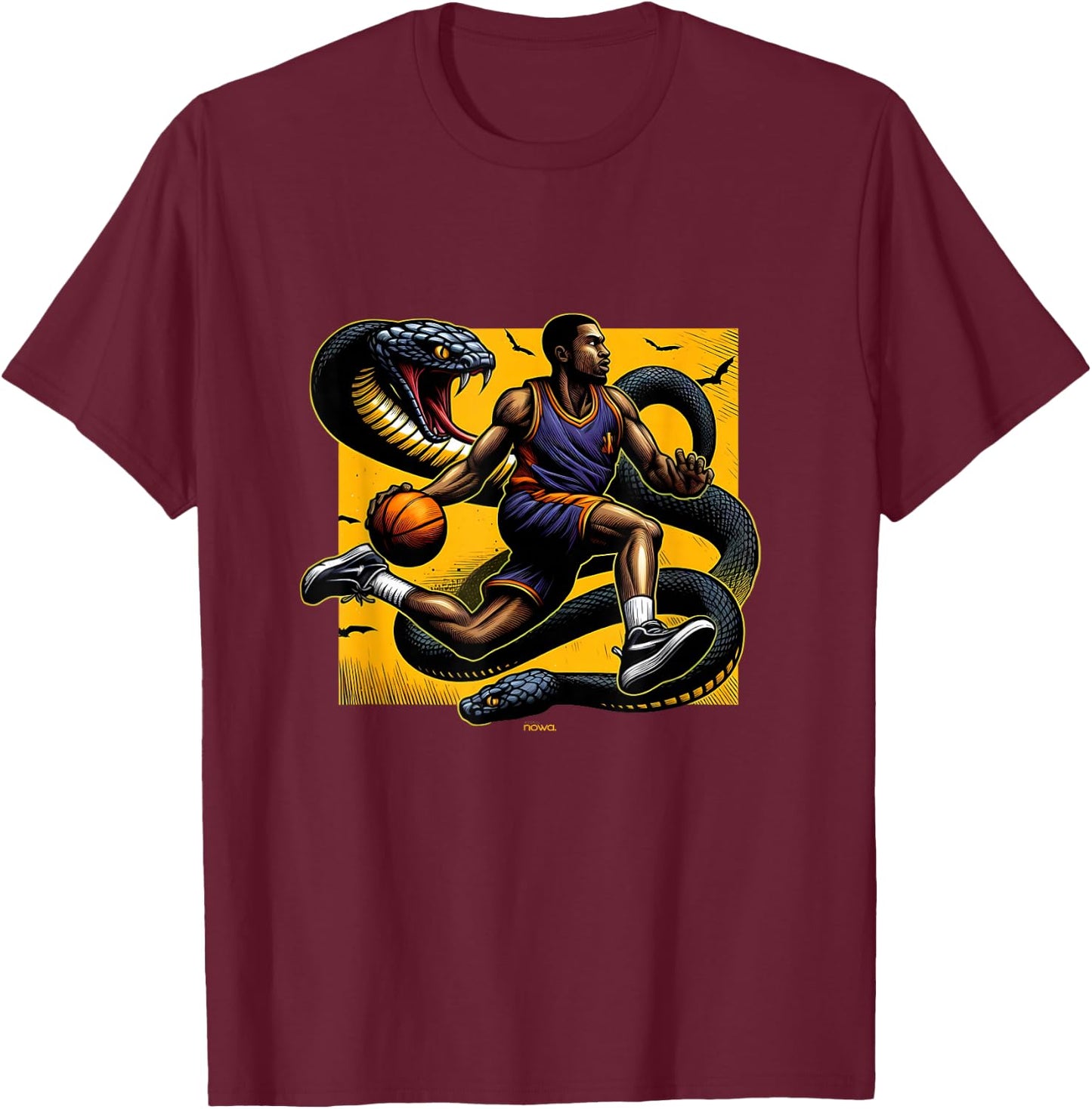 Followed by The Mamba Basketball Player ON YELLWO Ground T-Shirt - T-Shirt | Maroon