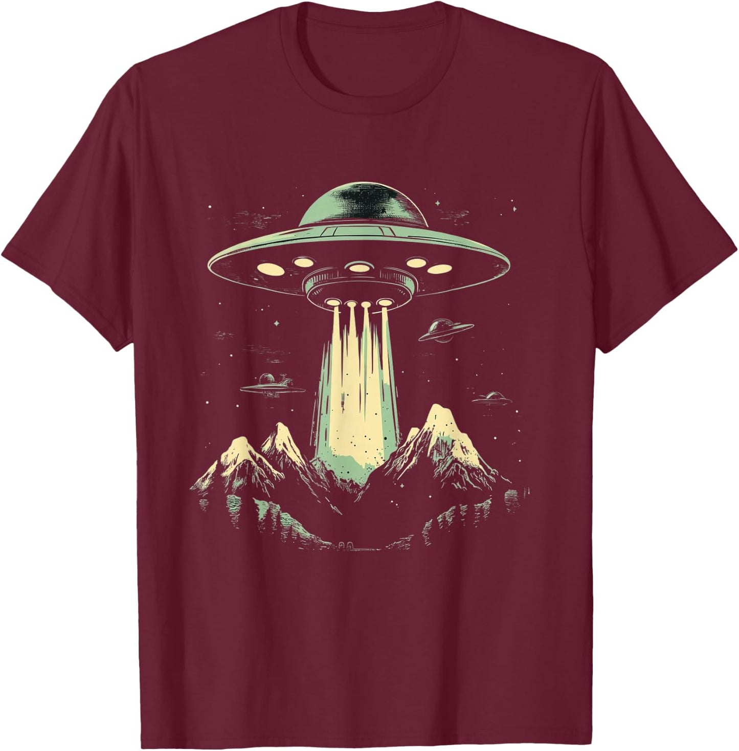 UFO Vintage Retro Pop Art T-Shirt - T-Shirt | Maroon