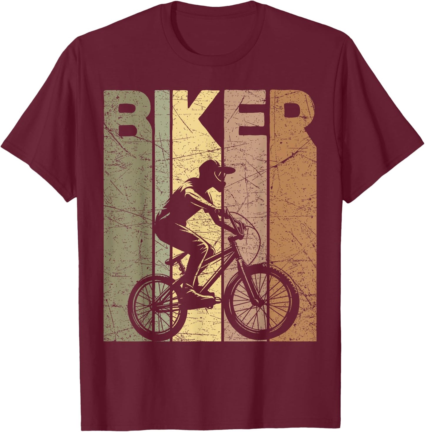 Mountain Biker Vintage MTB Retro Mountain Biking T-Shirt - T-Shirt | Maroon