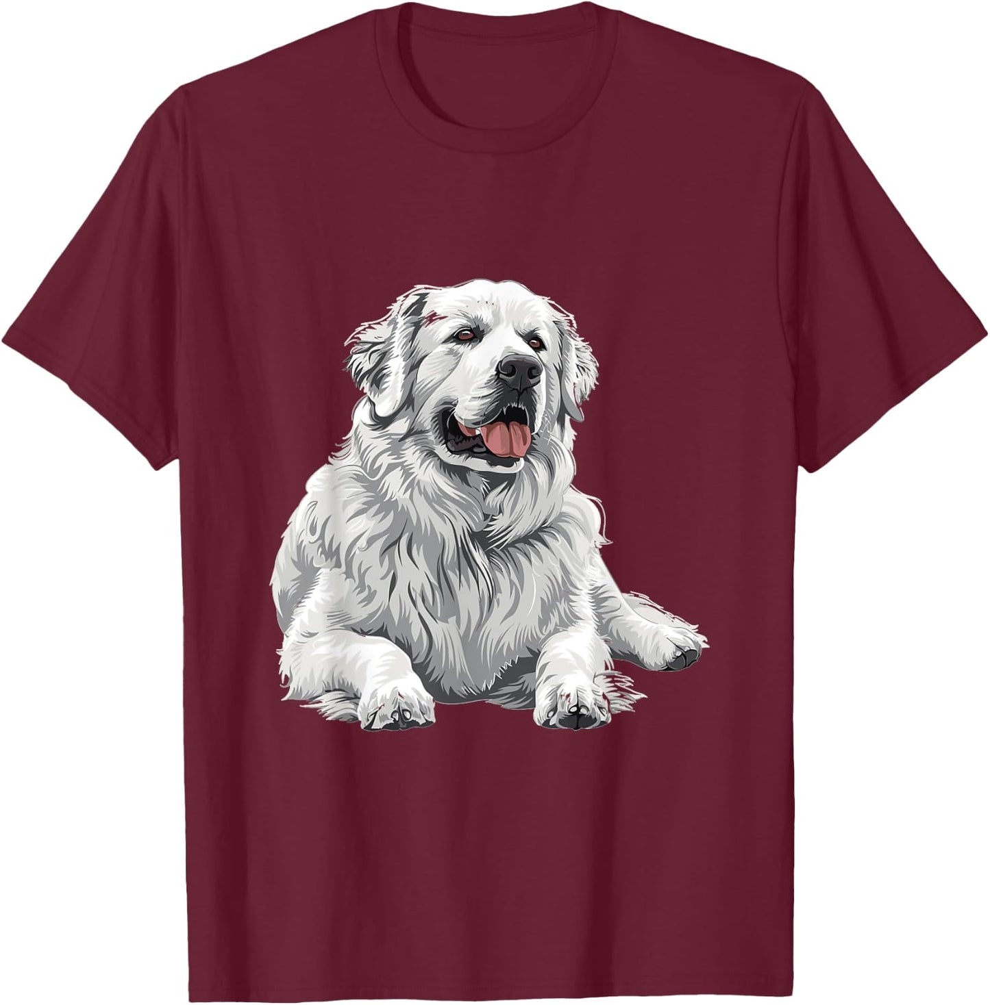 Great Pyrenees Dog Breed Graphic T-Shirt - T-Shirt | Maroon
