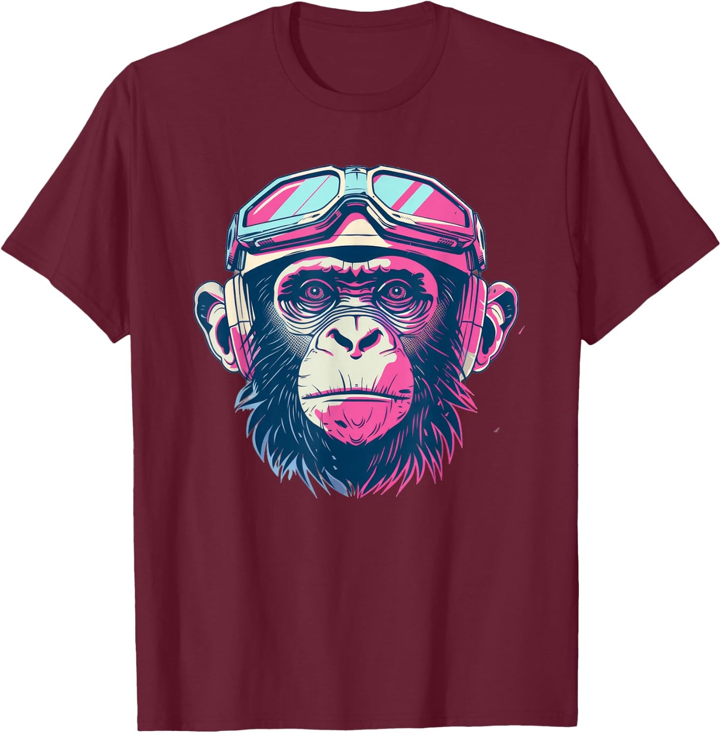 Capuchin Monkey Retro Sci-Fi T-Shirt - T-Shirt | Maroon