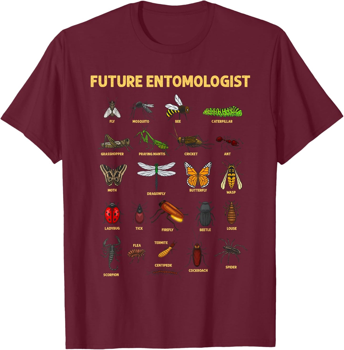 Funny Bug Catcher Designs For Kids Men Women Insect Hunter T-Shirt - T-Shirt | Maroon