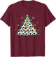 Funny Soccer Christmas Tree Lights Sport Fan Kids Boys Men T-Shirt - T-Shirt | Maroon