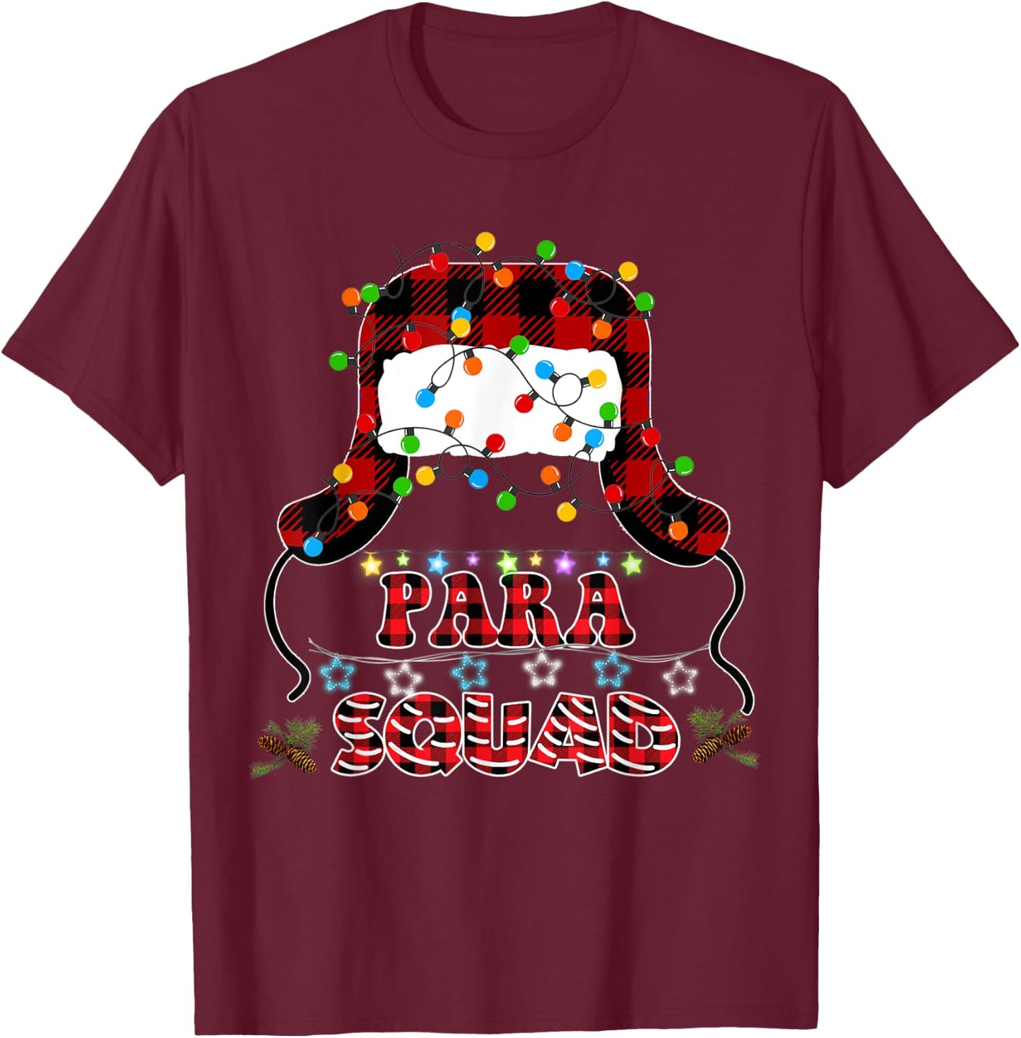 Para Crew Xmas Santa's Favorite Paraprofessional Squad T-Shirt - T-Shirt | Maroon