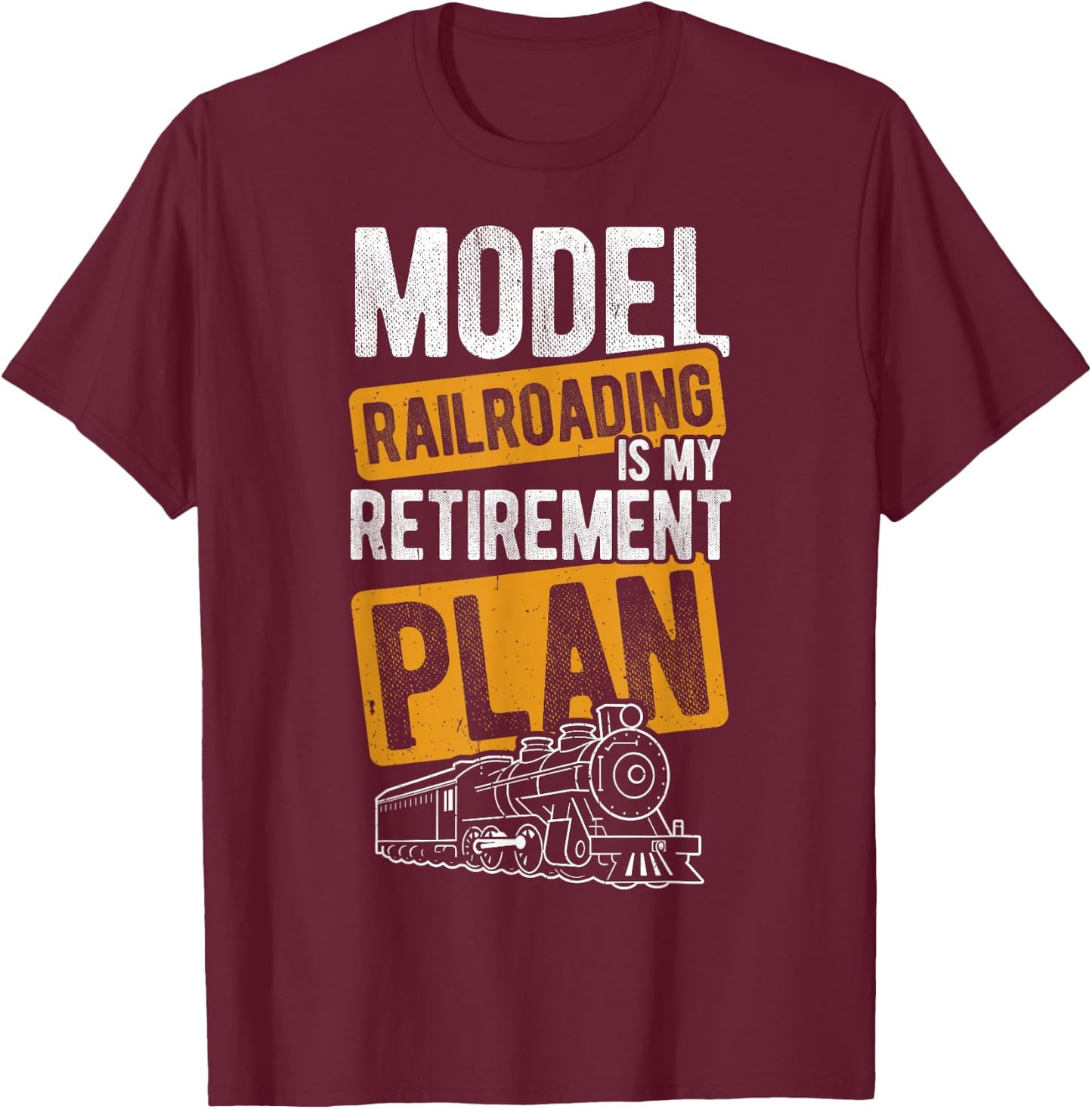 MODELLEISENRAHN IST MEIN RENTAGEPLAN Rentner and T-Shirt - T-Shirt | Maroon