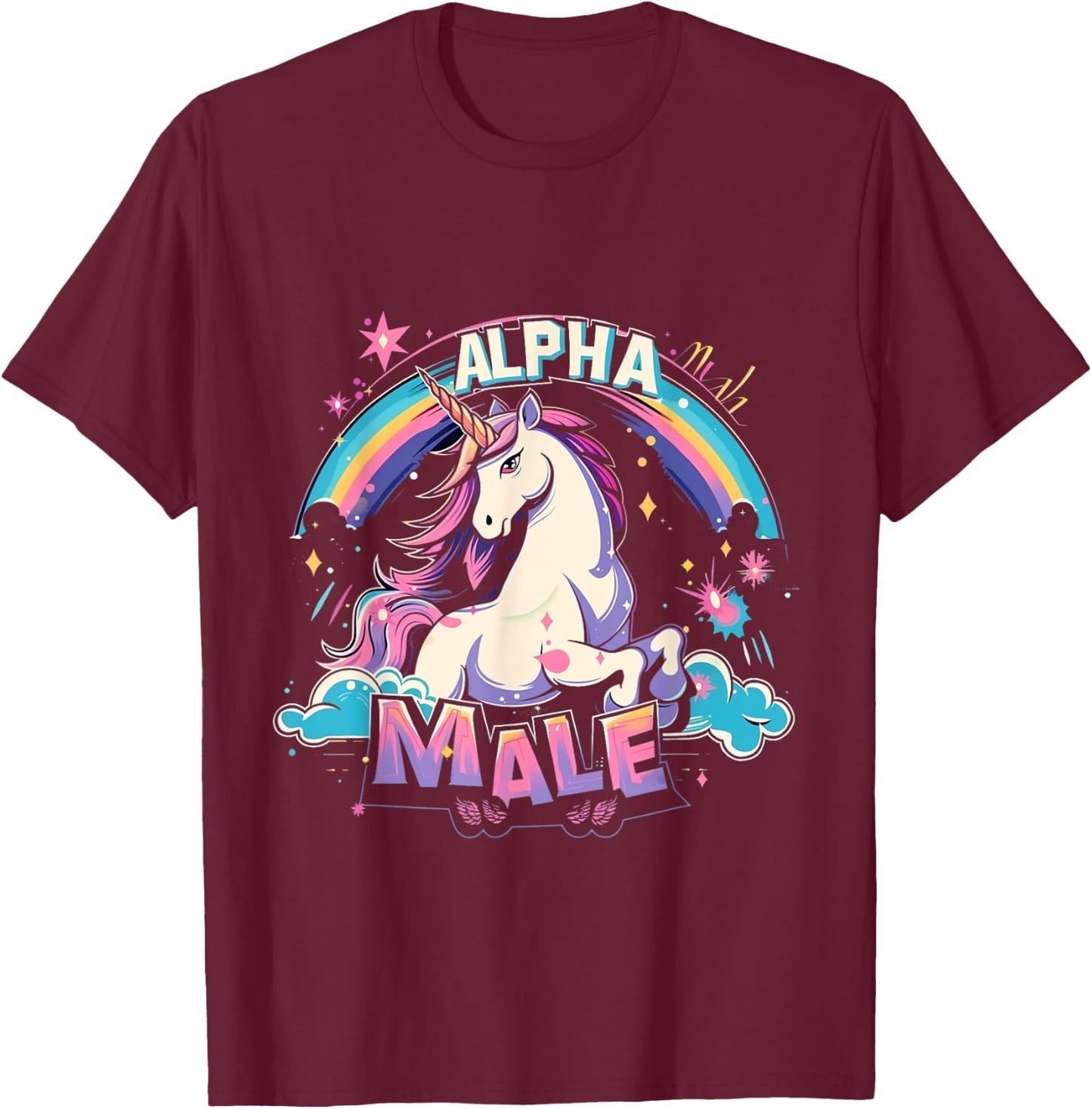 Alpha Male Unicorn Shirt - Alpha Male Unicorn T-Shirt - T-Shirt | Maroon