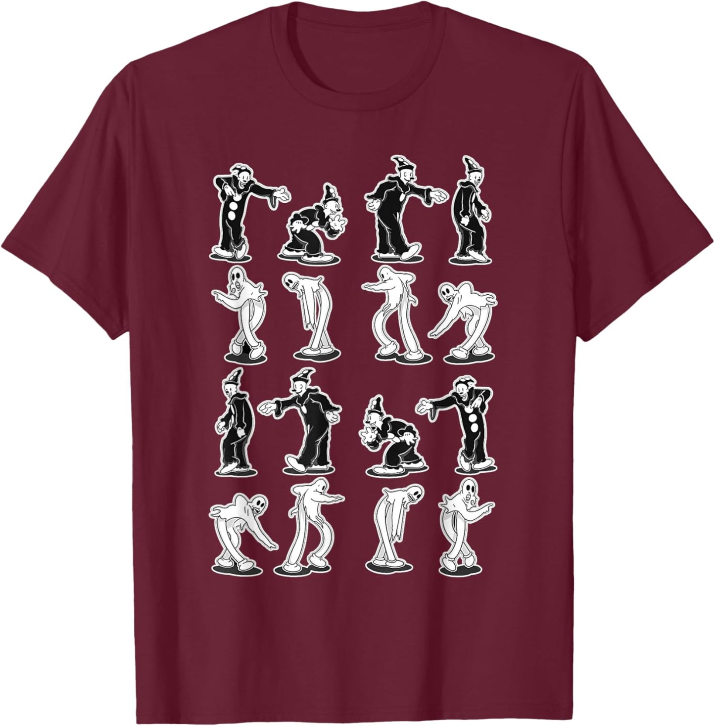 Koko the Clown Ghost Spooky Dance T-Shirt - T-Shirt | Maroon